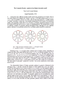 The Geometric Rosette - analysis of an Islamic decorative motif